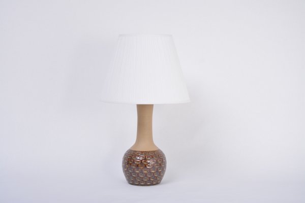 Mid-Century Danish Handmade Modern Stoneware Lamp with Graphic Pattern from Søholm-FN-992947