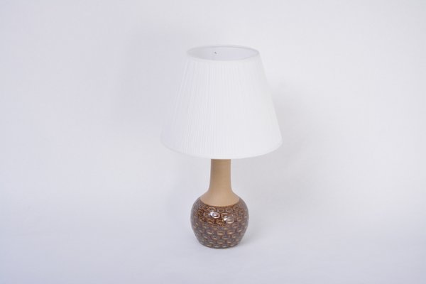 Mid-Century Danish Handmade Modern Stoneware Lamp with Graphic Pattern from Søholm-FN-992947