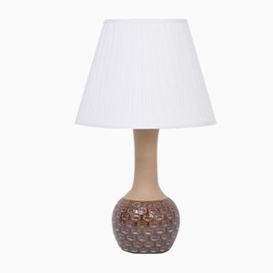 Mid-Century Danish Handmade Modern Stoneware Lamp with Graphic Pattern from Søholm-FN-992947