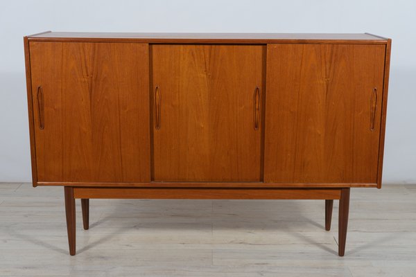 Mid-Century Danish High Sideboard in Teak, 1960s-NIT-1397571