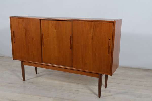 Mid-Century Danish High Sideboard in Teak, 1960s-NIT-1397571