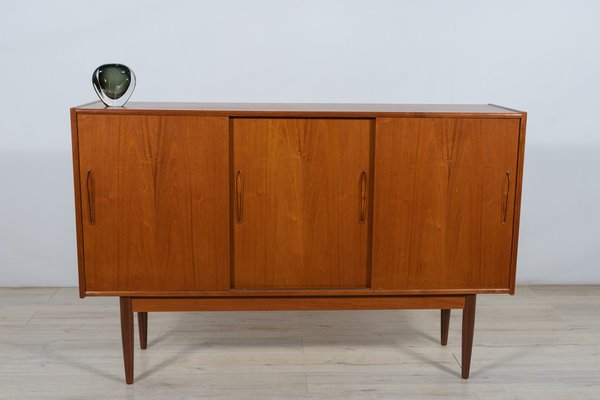 Mid-Century Danish High Sideboard in Teak, 1960s-NIT-1397571