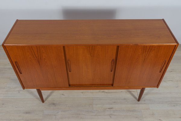 Mid-Century Danish High Sideboard in Teak, 1960s-NIT-1397571