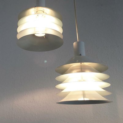 Mid-Century Danish Lamellar Pendants from Lyfa, 1960s, Set of 2-UAH-1801478