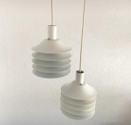 Mid-Century Danish Lamellar Pendants from Lyfa, 1960s, Set of 2-UAH-1801478