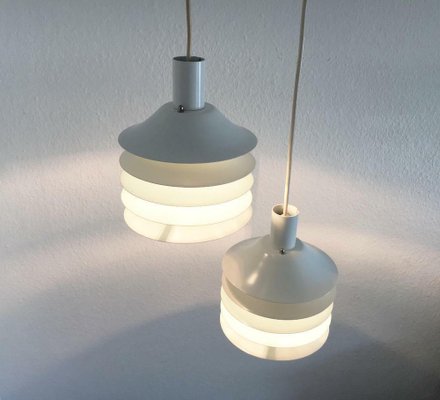 Mid-Century Danish Lamellar Pendants from Lyfa, 1960s, Set of 2-UAH-1801478