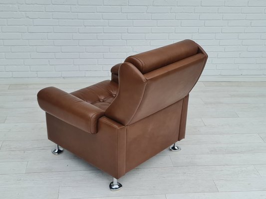 Mid-Century Danish Leather Armchair, 1970s-TMW-1414879