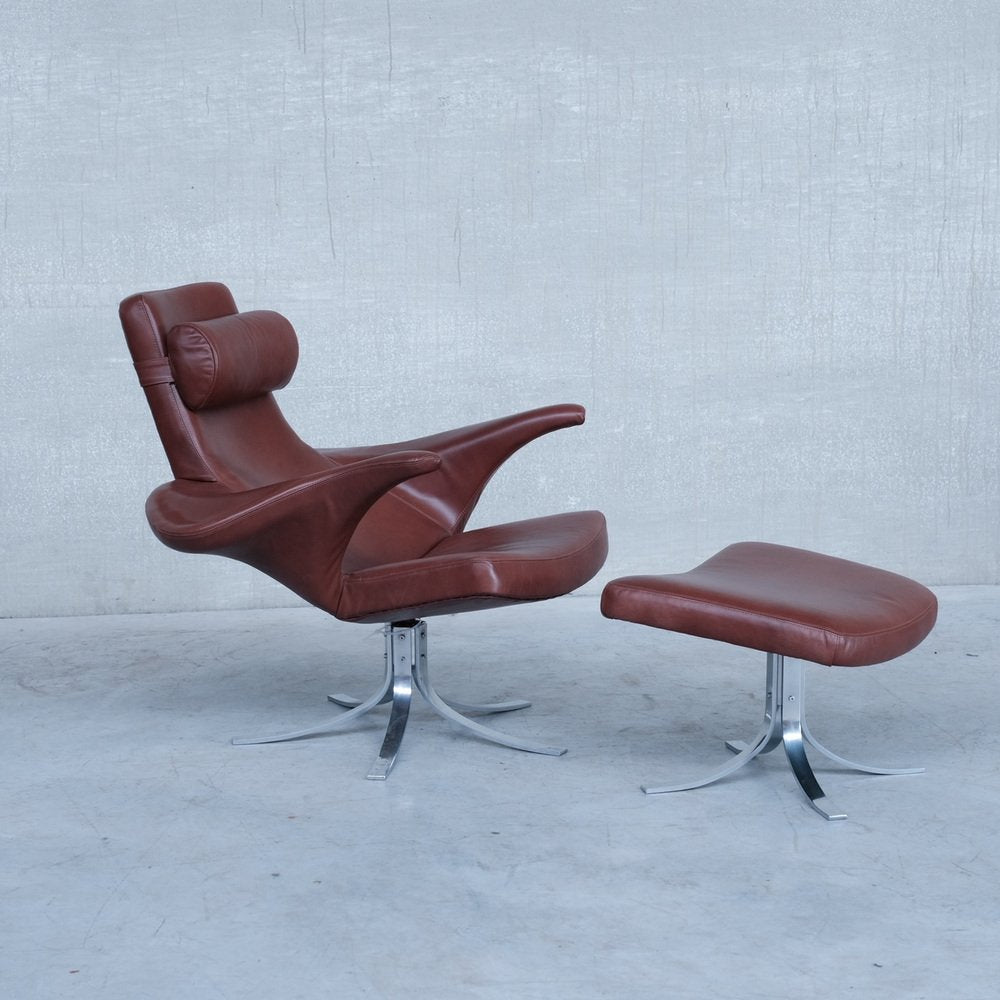 Mid-Century Danish Leather Armchair by Gösta Berg for Fritz Hansen