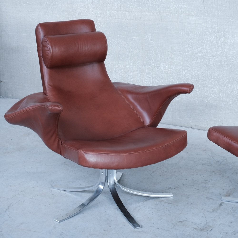 Mid-Century Danish Leather Armchair by Gösta Berg for Fritz Hansen