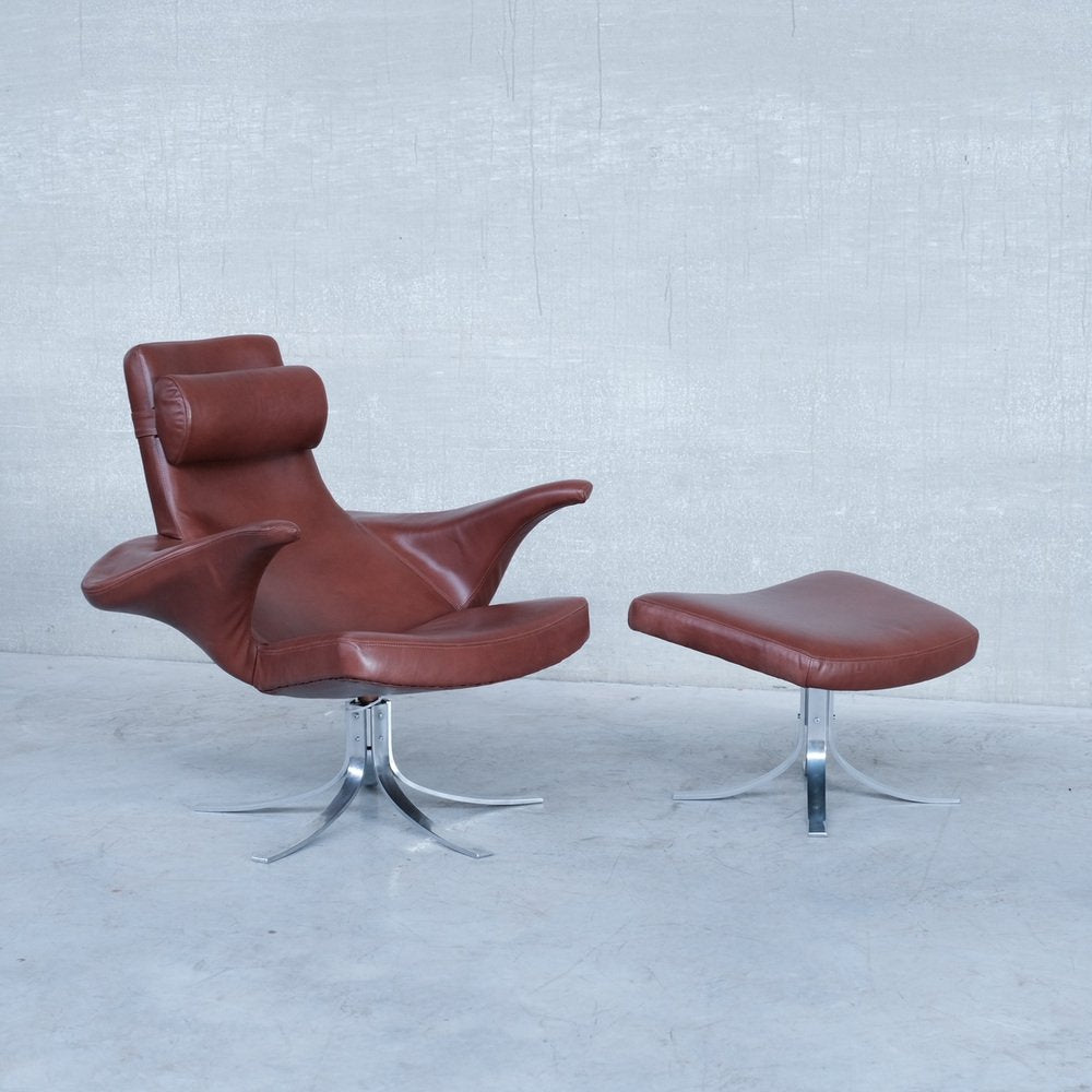 Mid-Century Danish Leather Armchair by Gösta Berg for Fritz Hansen