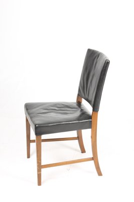 Mid-Century Danish Leather Dining Chairs, 1940s, Set of 6-FK-564205