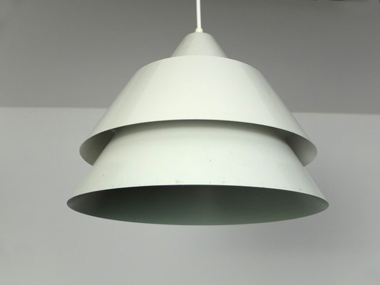 Mid-Century Danish Light Gray Zone Pendant Lamp by Jo Hammerborg for Fog & Menup, 1960s-ZM-1109571