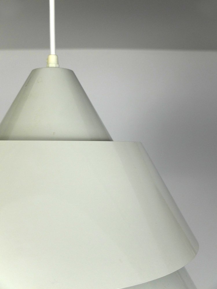 Mid-Century Danish Light Gray Zone Pendant Lamp by Jo Hammerborg for Fog & Menup, 1960s