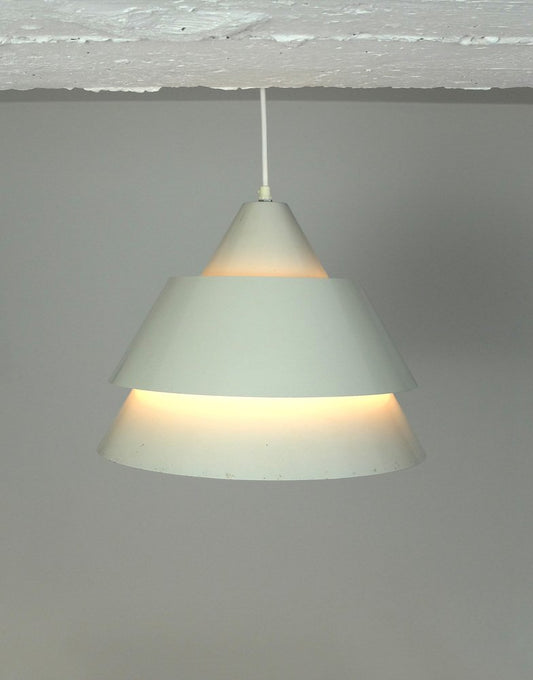 Mid-Century Danish Light Gray Zone Pendant Lamp by Jo Hammerborg for Fog & Menup, 1960s