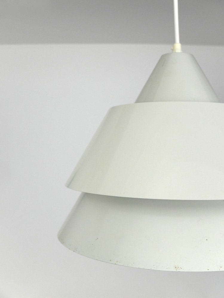 Mid-Century Danish Light Gray Zone Pendant Lamp by Jo Hammerborg for Fog & Menup, 1960s