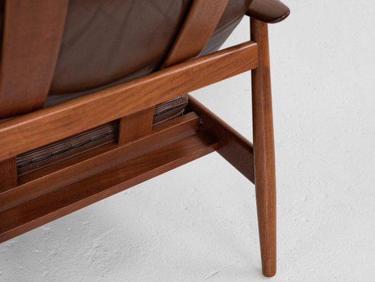 Mid-Century Danish Lounge Chair in Teak and Leather by Arne Vodder for France & Søn, 1960s-MF-993031