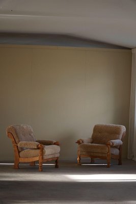 Mid-Century Danish Lounge Chairs in Oak & Lambswool by Henning Kjærnulf, 1960s, Set of 2-MXF-2041648