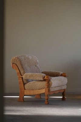 Mid-Century Danish Lounge Chairs in Oak & Lambswool by Henning Kjærnulf, 1960s, Set of 2-MXF-2041648