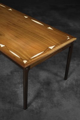 Mid-Century Danish Mahogany Coffee Table with Hand-Painted Pattern by Ole Wanscher for Poul Jeppesens Furniture Factory, 1960s-ZAA-1706630