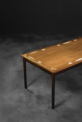 Mid-Century Danish Mahogany Coffee Table with Hand-Painted Pattern by Ole Wanscher for Poul Jeppesens Furniture Factory, 1960s-ZAA-1706630