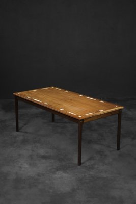 Mid-Century Danish Mahogany Coffee Table with Hand-Painted Pattern by Ole Wanscher for Poul Jeppesens Furniture Factory, 1960s-ZAA-1706630