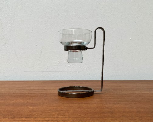 Mid-Century Danish Metal and Glass Candleholder, 1960s-UAH-1341985