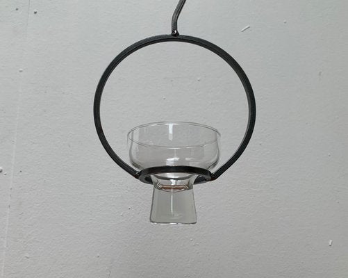 Mid-Century Danish Metal and Glass Candleholder, 1960s-UAH-1334580