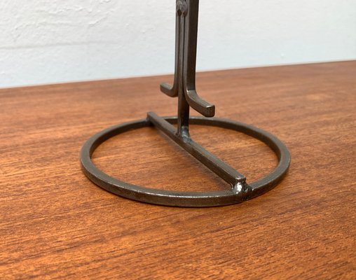 Mid-Century Danish Metal and Glass Candleholder, 1960s-UAH-1334578