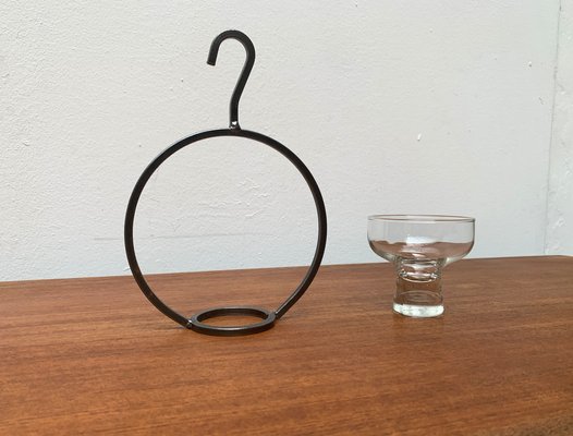 Mid-Century Danish Metal and Glass Candleholder, 1960s-UAH-1334580