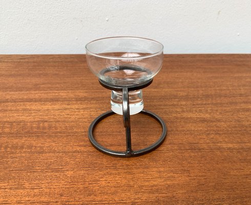 Mid-Century Danish Metal and Glass Candleholder, 1960s-UAH-1365925