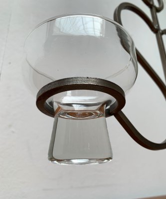 Mid-Century Danish Metal and Glass Candleholder, 1960s-UAH-1359932