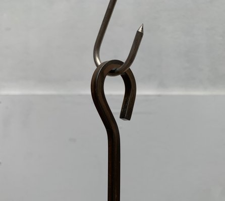 Mid-Century Danish Metal and Glass Candleholder, 1960s-UAH-1337801