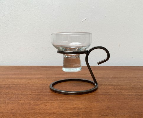 Mid-Century Danish Metal and Glass Candleholder, 1960s-UAH-1365925