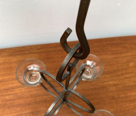 Mid-Century Danish Metal and Glass Candleholder, 1960s-UAH-1337801