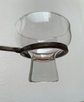 Mid-Century Danish Metal and Glass Candleholder, 1960s-UAH-1334578