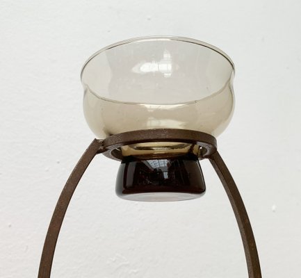 Mid-Century Danish Metal and Glass Candleholder, 1960s-UAH-1331270