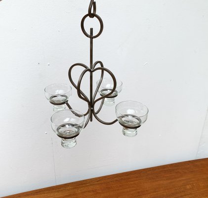 Mid-Century Danish Metal and Glass Candleholder, 1960s-UAH-1337801