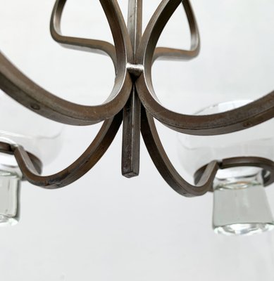 Mid-Century Danish Metal and Glass Candleholder, 1960s-UAH-1337801