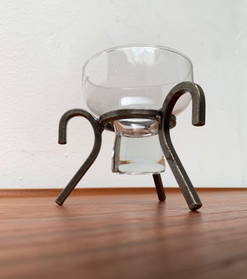 Mid-Century Danish Metal and Glass Candleholder, 1960s-UAH-1375003