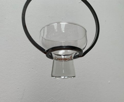 Mid-Century Danish Metal and Glass Candleholder, 1960s-UAH-1334580