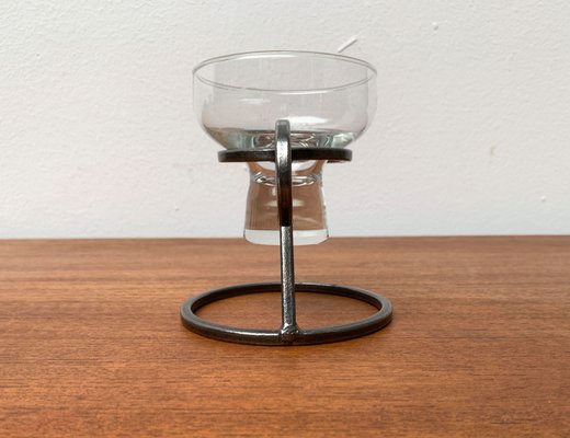 Mid-Century Danish Metal and Glass Candleholder, 1960s-UAH-1365925