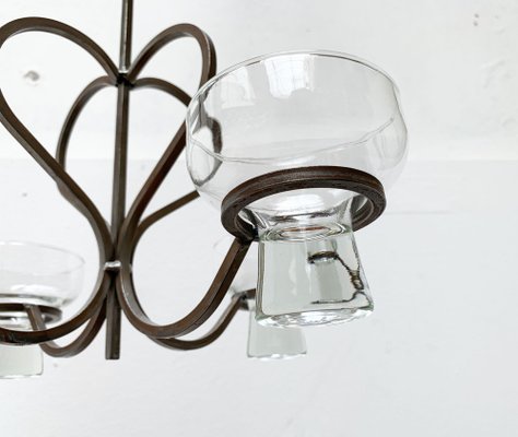 Mid-Century Danish Metal and Glass Candleholder, 1960s-UAH-1337801