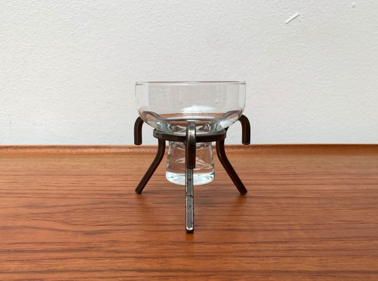 Mid-Century Danish Metal and Glass Candleholder, 1960s-UAH-1375003