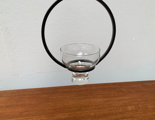 Mid-Century Danish Metal and Glass Candleholder, 1960s-UAH-1334580