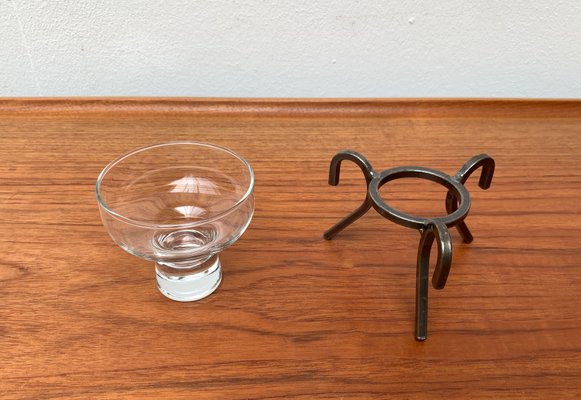 Mid-Century Danish Metal and Glass Candleholder, 1960s-UAH-1375003