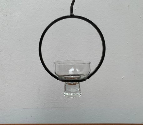 Mid-Century Danish Metal and Glass Candleholder, 1960s-UAH-1334580