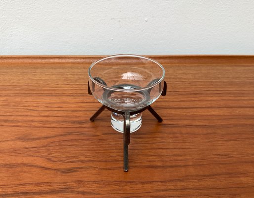 Mid-Century Danish Metal and Glass Candleholder, 1960s-UAH-1375003