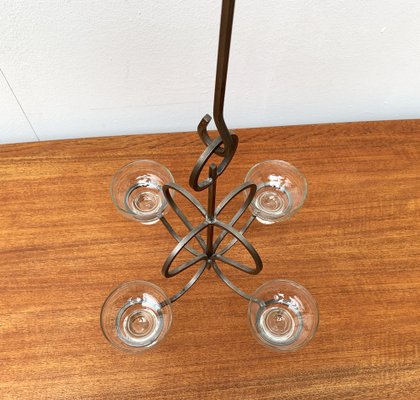 Mid-Century Danish Metal and Glass Candleholder, 1960s-UAH-1337801