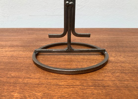 Mid-Century Danish Metal and Glass Candleholder, 1960s-UAH-1334578