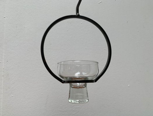 Mid-Century Danish Metal and Glass Candleholder, 1960s-UAH-1334580